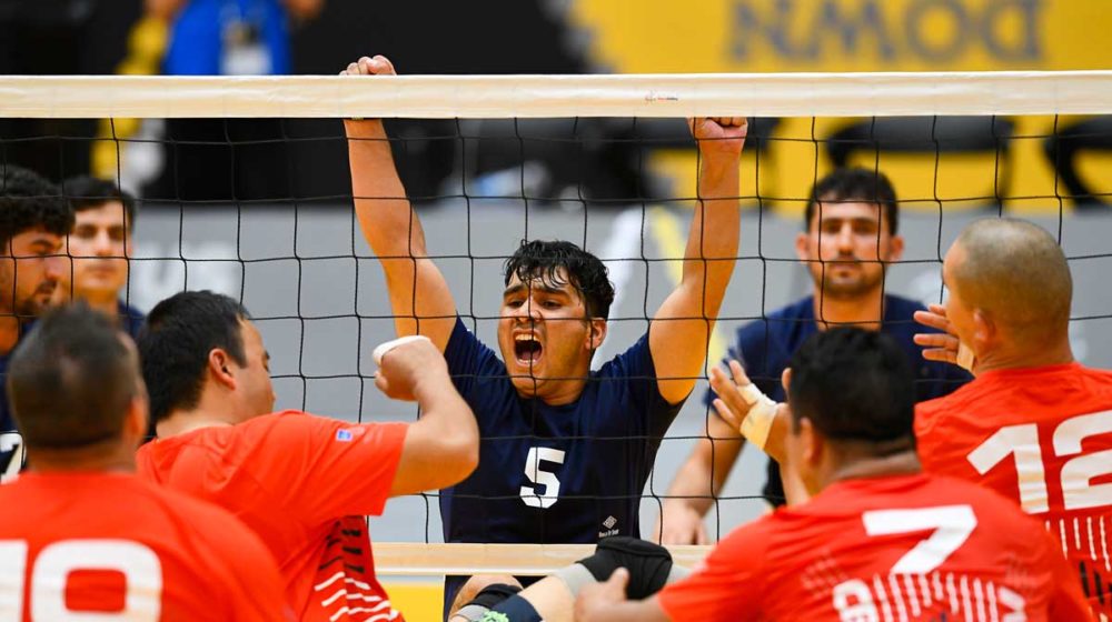 Afghanistan sitting volleyball celebrations